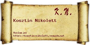 Kosztin Nikolett névjegykártya